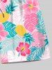 Tenue de Plage Feuille D'Ananas Fleur Imprimés de Grande Taille pour Couples - Rose clair 