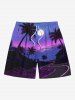Coconut Tree Moon Sea Ombre Sky Print Plus Size Matching Hawaii Beach Outfit For Couples -  