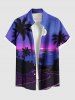Coconut Tree Moon Sea Ombre Sky Print Plus Size Matching Hawaii Beach Outfit For Couples -  
