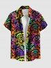 Colorful Skulls Paint Splatter Print Plus Size Matching Outfit For Couples -  