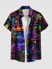 Coconut Tree Flamingo Juice Sun Neon Print Plus Size Matching Hawaii Beach Outfit For Couples -  