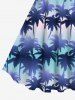 Plus Size Coconut Tree Ombre Striped Print Hawaii A Line Tank Dress -  