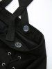 Lace Up Crisscross Strappy Buckle Grommet Solid A Line Skirt -  