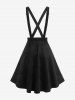 Lace Up Crisscross Strappy Buckle Grommet Solid A Line Skirt -  