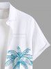 Chemise Imprimé Cocotier à Boutons Grande Taille avec Poche pour Homme - Blanc de Crème  6XL