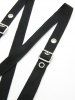 Gothic Buckle Grommet Strap Lace Trim Textured Crisscross Strappy Suspender A Line Skirt -  