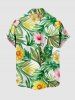 Tenue de plage hawaïenne assortie grande taille à imprimé couronne de fleurs et feuilles tropicales pour couples - Vert 