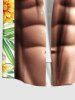 Tenue de plage hawaïenne assortie grande taille à imprimé couronne de fleurs et feuilles tropicales pour couples - Vert 