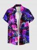 Tropical Leaf Hibiscus Flowers Print Plus Size Matching Hawaii Beach Outfit For Couples -  