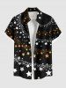 Two Tone Stars Galaxy Print Shirt and Dress Plus Size Matching Outfit For Couples -  