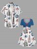 Plus Size Sailboat Anchor Rudder Cruise Print Cinched Hawaii Dress -  