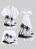 Plus Size Coconut Tree Bird Seascape Print Hawaii Beach Shorts For Men -  