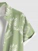 Plus Size Leaf Print Buttons Pocket Hawaii Shirt For Men -  