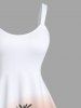 Plus Size Coconut Tree Sun Boat Seascape Print Hawaii Tank Dress -  