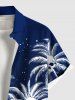 Plus Size Coconut Tree Skulls Paint Splatter Print Buttons Pocket Hawaii Shirt For Men -  
