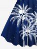 Robe Hawaïen Imprimée Crâne Arbre Noix de Coco Grande Taille - Bleu profond S