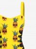 Pineapple Skulls Print Lace Up Hawaii Tank Dress -  