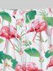 Plus Size Flamingo Lotus Flower Leaf Print Hawaii Drawstring Beach Shorts For Men -  