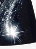 Plus Size Glitter Stars Galaxy Print Hawaii Drawstring Beach Shorts For Men -  