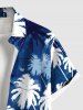 Chemise Boutonnée Imprimé Cocotier Tie-Dye avec Poche Grande Taille pour Homme - Bleu S
