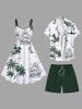 Short de Plage Hawaiien en Couleur Unie Grande Taille à Cordon pour Homme - Vert 5XL