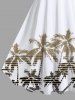Plus Size Ombre Coconut Tree Synthwave Retrowave Print Hawaii A Line Tank Dress -  