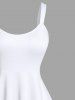 Robe Formelle Ligne A Palmier et Cocotier Imprimés de Grande Taille - Blanc S