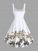 Robe Formelle Ligne A Palmier et Cocotier Imprimés de Grande Taille - Blanc 4X