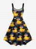 Plus Size Patriotic American Flag Duck Print Hawaii A Line Tank Dress -  