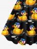 Plus Size Patriotic American Flag Duck Print Hawaii A Line Tank Dress -  