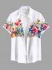 Matching Hawaii Shirt and Romper Plus Size Beach Outfit Tropical Leaf Hibiscus Printed for Couples -  