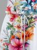 Matching Hawaii Shirt and Romper Plus Size Beach Outfit Tropical Leaf Hibiscus Printed for Couples -  