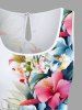 Matching Hawaii Shirt and Romper Plus Size Beach Outfit Tropical Leaf Hibiscus Printed for Couples -  