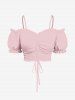 Tenue de Plage à Imprimé Feuilles Tropicales Grande-Taille pour Couples - Rose clair 