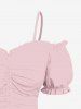 Plus Size Cinched Ruched Ruffles Cold Shoulder Cami Top -  