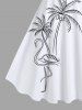 Plus Size Coconut Tree Flamingo Hand-painted Print Hawaii A Line Tank Dress -  