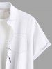 Plus Size Coconut Tree Flamingo Hand-painted Print Hawaii Button Pocket Shirt For Men -  