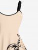 Robe Pin-Up Imprimée Cocotier Grande Taille - café lumière S