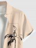 Plus Size Coconut Tree Sun Sea Hand-painted Print Hawaii Button Pocket Shirt For Men -  