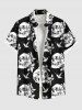 Skulls Flowers Bird Print Plus Size Matching Hawaii Beach Outfit For Couples -  
