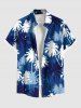 Matching Hawaii Shirt and Romper Plus Size Beach Outfit Tie Dye Ombre Coconut Tree Print For Couples -  
