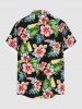 Matching Hawaii Shirt and Romper Plus Size Beach Outfit Tropical Leaf Hibiscus Printed for Couples -  