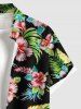 Matching Hawaii Shirt and Romper Plus Size Beach Outfit Tropical Leaf Hibiscus Printed for Couples -  
