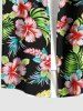 Matching Hawaii Shirt and Romper Plus Size Beach Outfit Tropical Leaf Hibiscus Printed for Couples -  