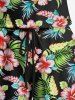 Matching Hawaii Shirt and Romper Plus Size Beach Outfit Tropical Leaf Hibiscus Printed for Couples -  