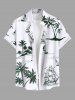 Costume de Plage Grande Taille Couleur Débardeur Imprimé Cocotiers et Parasol - Blanc 
