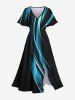 Galaxy Glitter Light Beam 3D Print Plus Size Matching Hawaii Beach Outfit For Couples -  