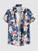 Matching Hawaii Shirt and Romper Plus Size Beach Outfit Tropical Leaf Hibiscus Printed for Couples -  