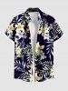 Matching Hawaii Shirt Shorts and Romper Plus Size Beach Outfit Lily Flower Leaf Branch Print For Couples -  