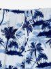 Short de plage hawaïen grande taille à imprimé cocotiers pour homme - Bleu Ciel 8XL